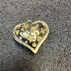 Gold Heart Pendant with Star and Heart Cutouts
